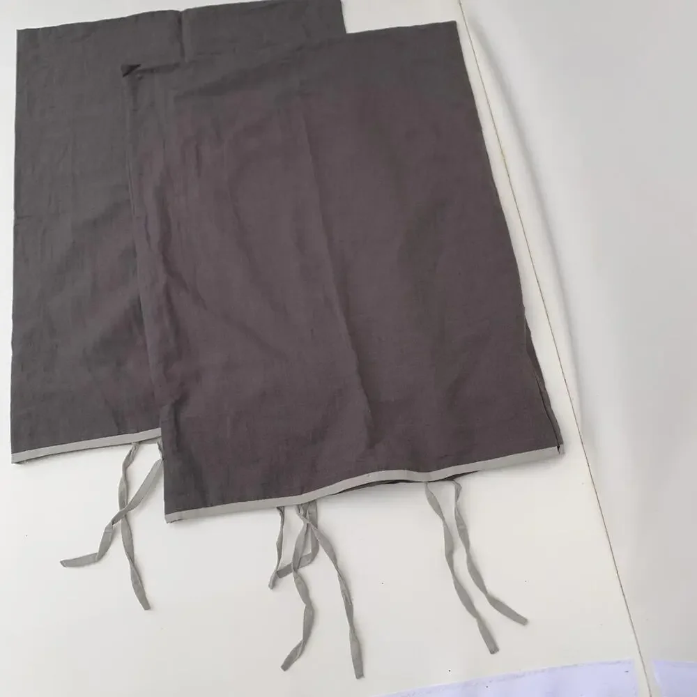 New No Box West Elm Pillow Shams Set of 2 Standard Brown Linen Cotton Coastal